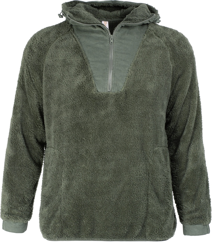 XS220U Chandail 1/4 zip en sherpa avec capuchon