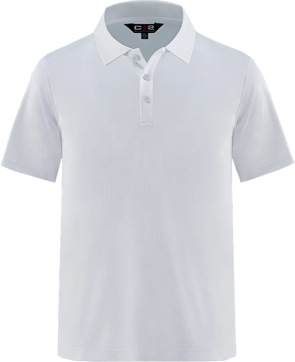 S05785 Polo piqué en blanc