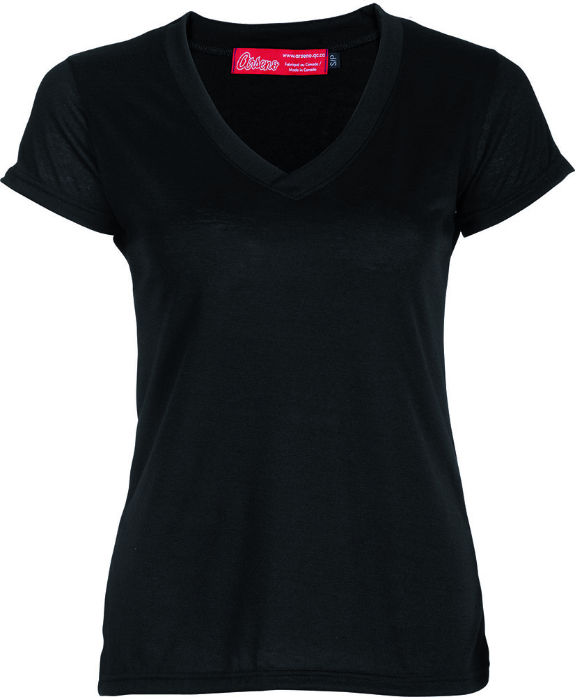 T-shirt Col V  Black Co Femme