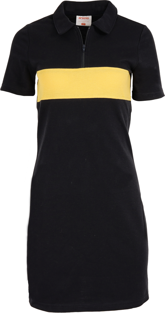 7023W Robe polo à blocs de couleur 1/4 zip