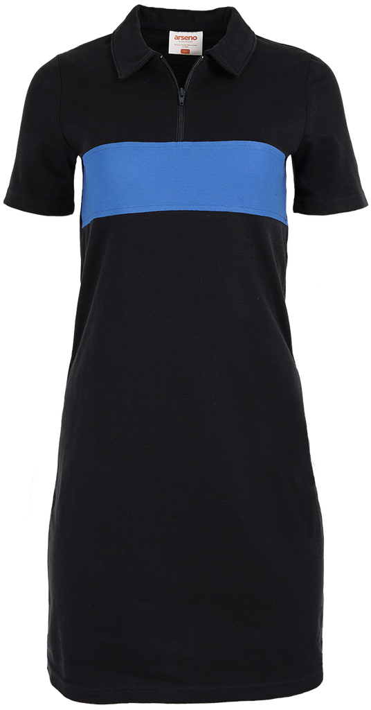 7023W Robe polo à blocs de couleur 1/4 zip