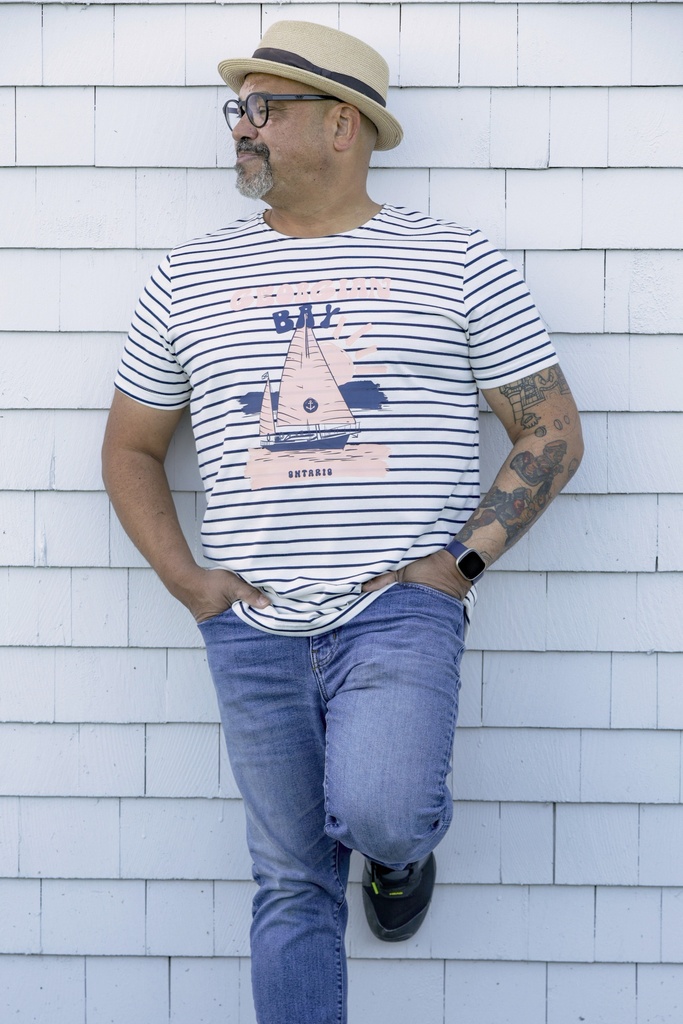 OC2108U T-shirt rayures unisexe