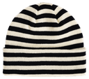 907  Striped knitted navy blue beanie