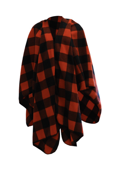 P9004 Plaid Fleece Cape