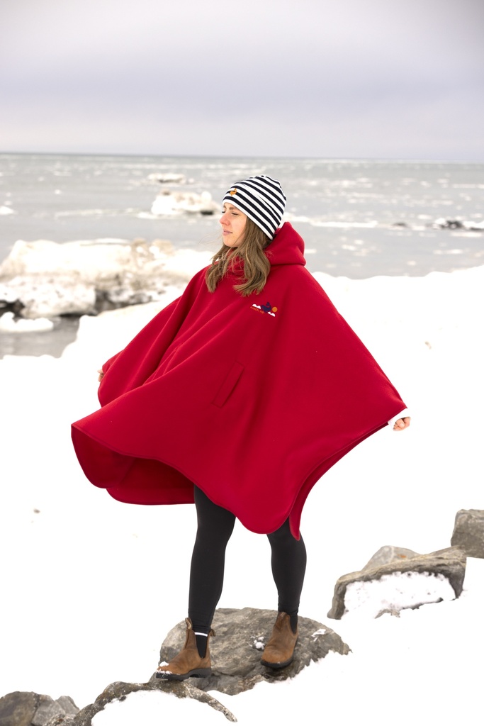 XP9012 Poncho en polar à capuchon